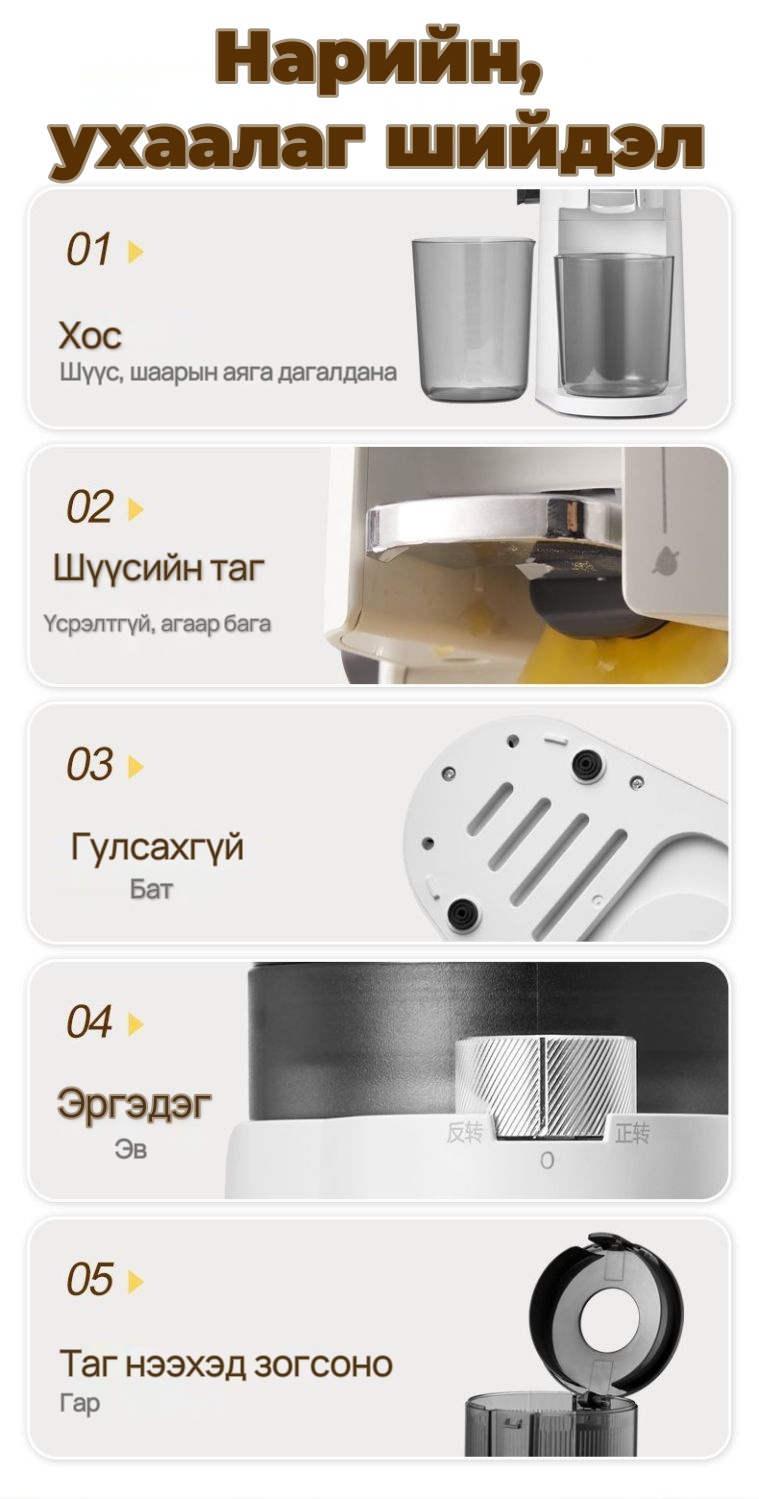 Thermos Шаар тусгаарладаг удаан эргэлттэй шүүс шахагч